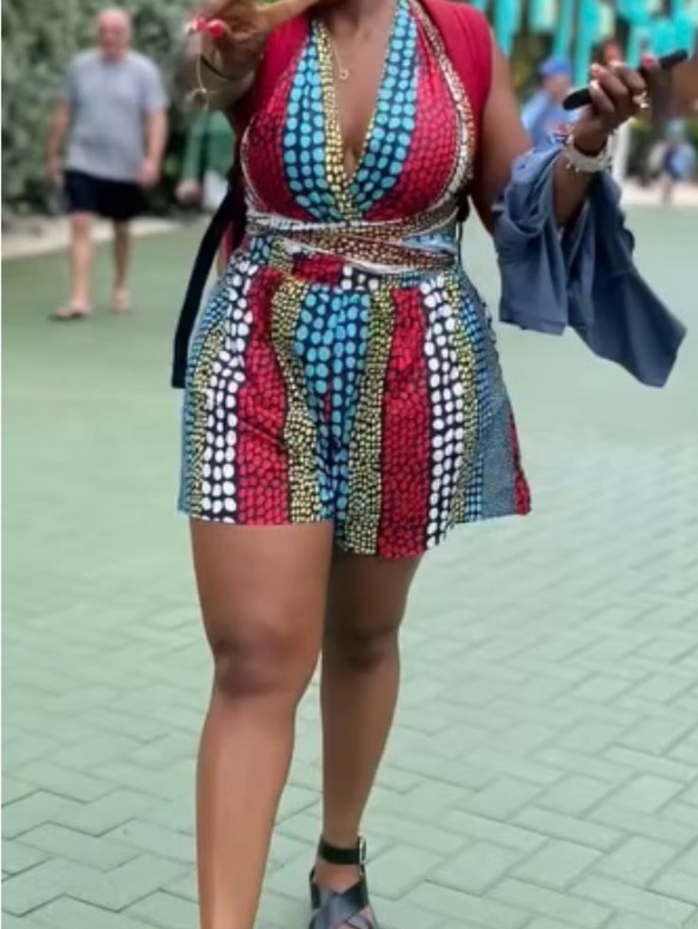 multicolored romper